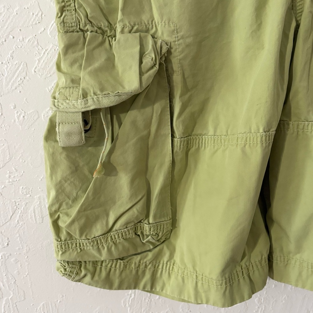 Vtg American Eagle Shorts Mens 32 Yellow Green Cargo Pockets Beach 90s Y2K - Picture 2 of 11